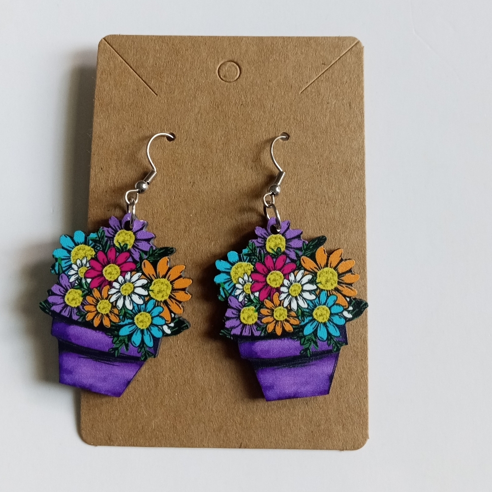 Fashion Jewelry Flowers Dangle Earrings